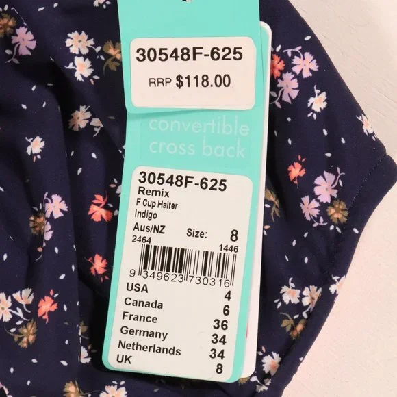 NWT Seafolly F Cup Halter in Indigo Remix - Picture 6 of 12